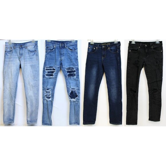 4 Skinny Jeans Lot s 28/30 Teen Blue Black Ripped Stretch Mid Rise Casual Rue 21